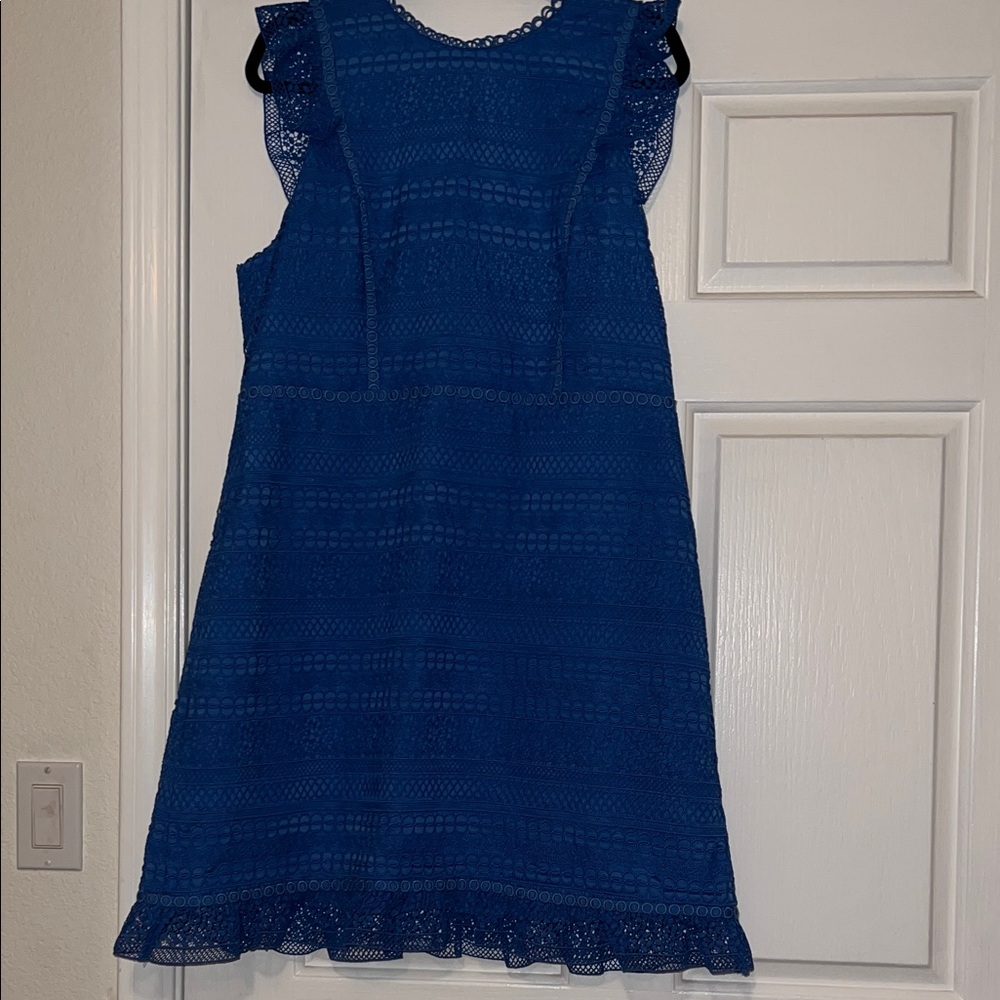 J Crew Blue Lace Sleeveless Dress
